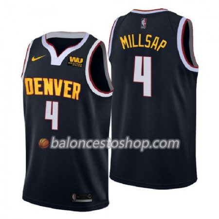 Camiseta Hombre NBA Denver Nuggets Paul Millsap 4 2018-2019 Nike Navy Swingman